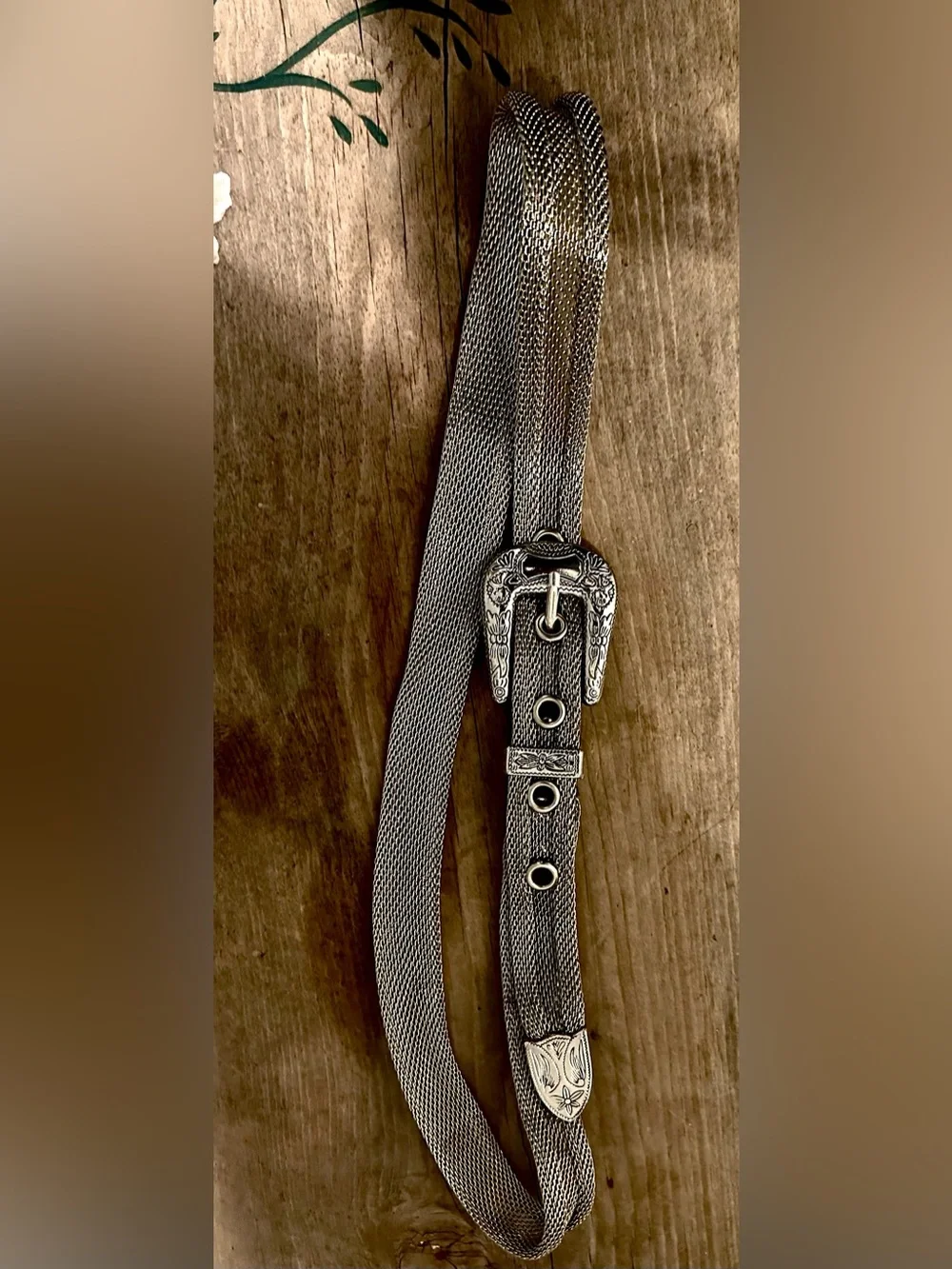Woven Metallic Men's Belt Strap in Taupe